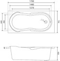 Lauter Celeste 170x75 21060075 с ножками и лицевым экраном