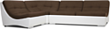 Divan Монреаль-2 (рогожка/экокожа, раскладушка, в/э ППУ, коричневый)