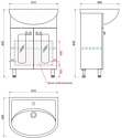 Какса-А Тумба Витраж 61 под умывальник Erica 61 (белый)