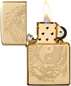 Zippo High Polish Brass Tiger and Dragon Design 49024