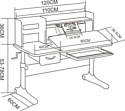 Anatomica Uniqa + надстройка + подставка для книг с розовым креслом Бюрократ KD-2 (белый/розовый)