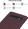 Pitaka MagEZ для Samsung Galaxy S10 (twill, черный/красный)