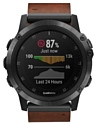 Garmin Fenix 5X Plus Sapphire с кожаным ремешком