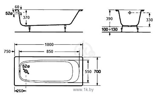 Фотографии Roca Continental 100x70