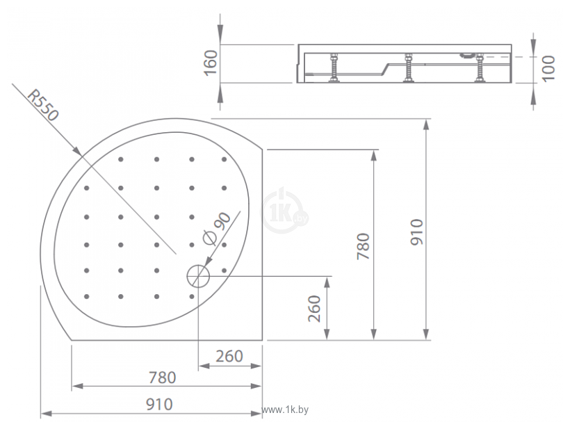 Фотографии Radaway Rodos B Compact 90x90 (4D99155-03)