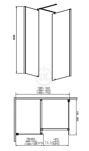 Фотографии Radaway Walk-in-Modo III 160 (389164-01-01)