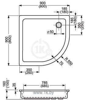 Фотографии Roltechnik Hawaii 90x90 (8000026)