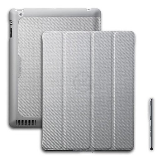Фотографии Cooler Master iPad Wake Up Folio Carbon Texture Silver White (C-IP3F-CTWU-SS)