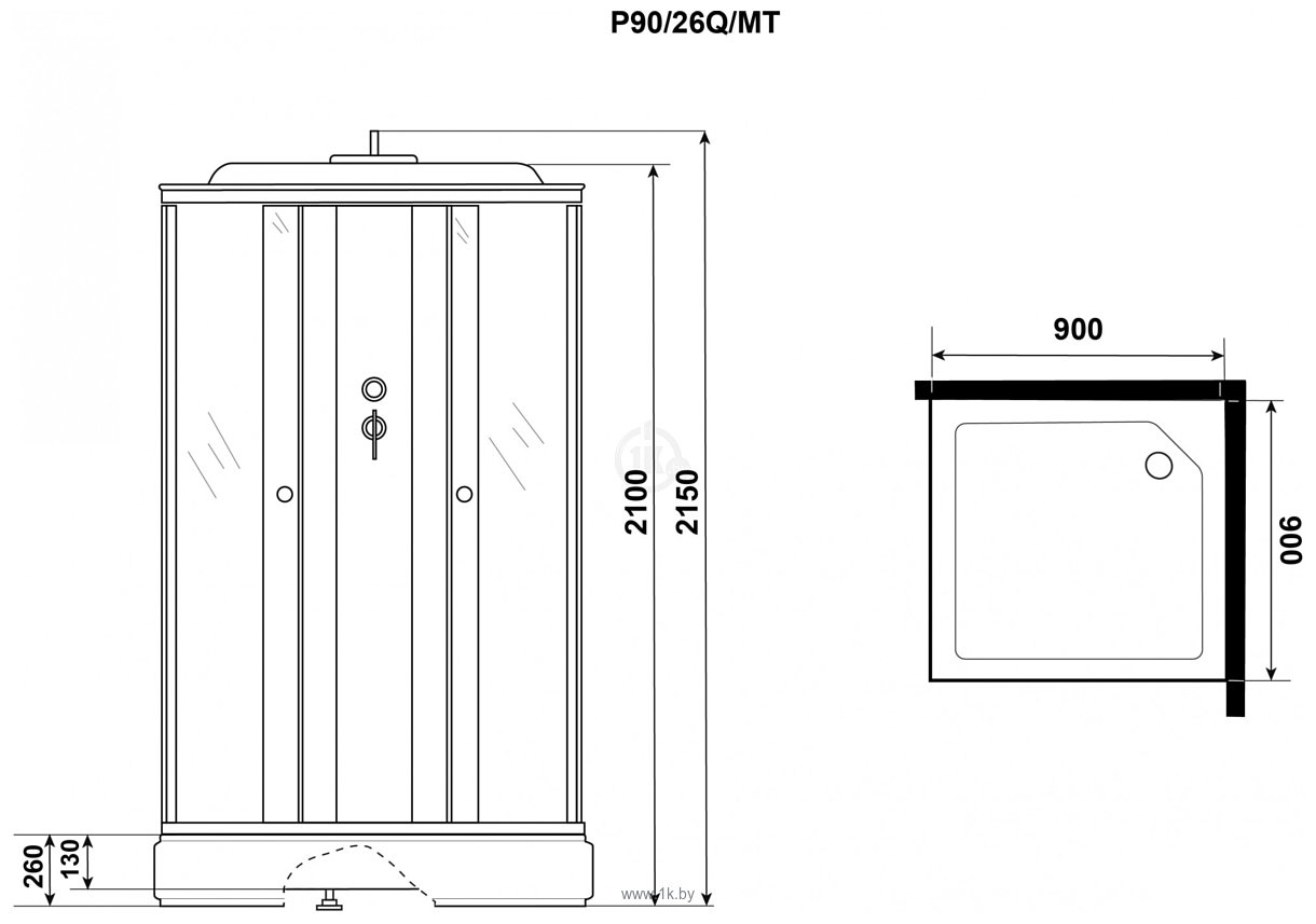 Фотографии Niagara Promo P90/26Q/MT 90x90x215