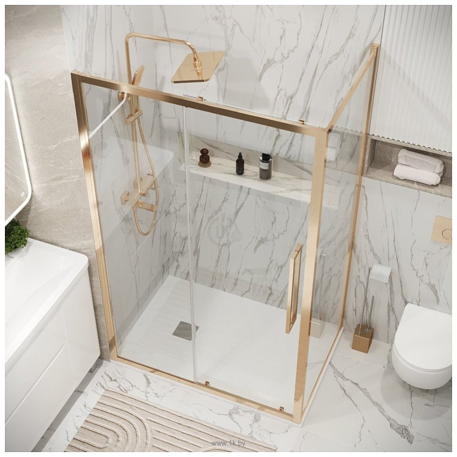 Фотографии Grossman Cosmo 110x80x195 120.K33.02.1180.32.00 (золото сатин/стекло прозрачное)