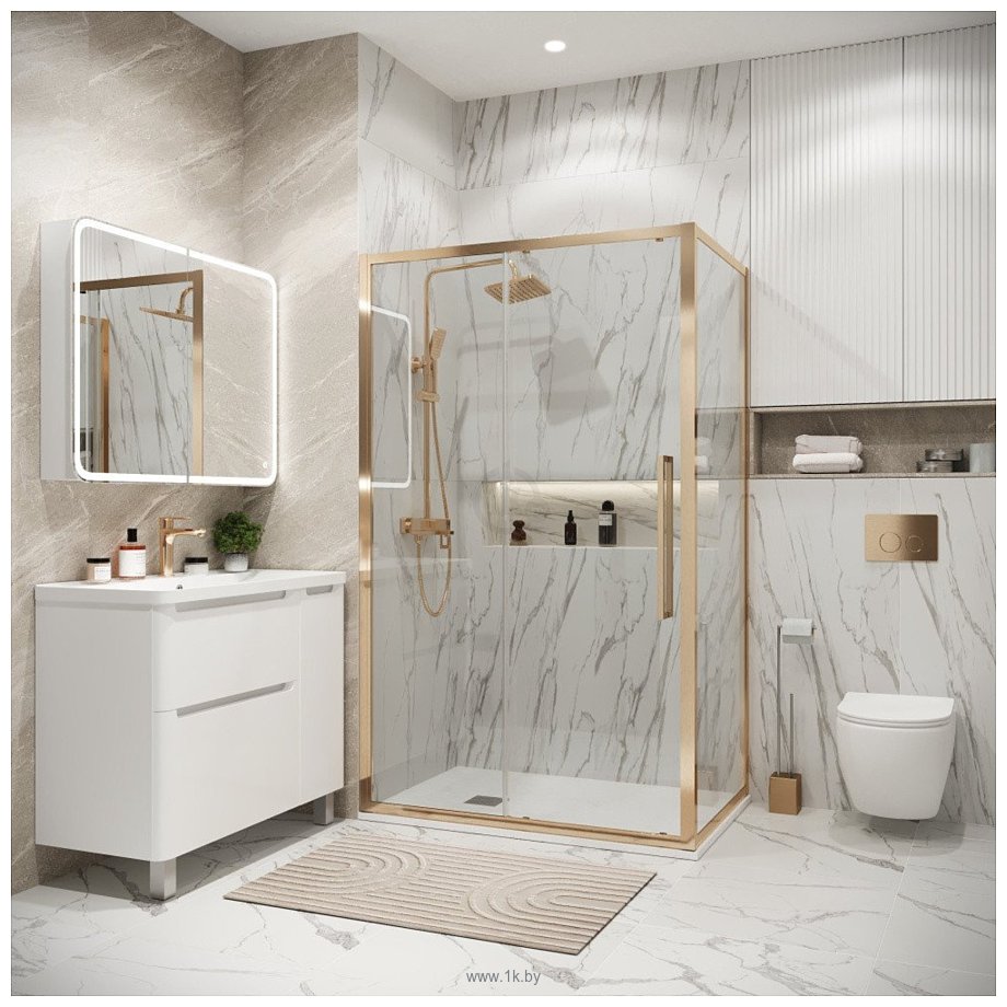 Фотографии Grossman Cosmo 110x80x195 120.K33.02.1180.32.00 (золото сатин/стекло прозрачное)