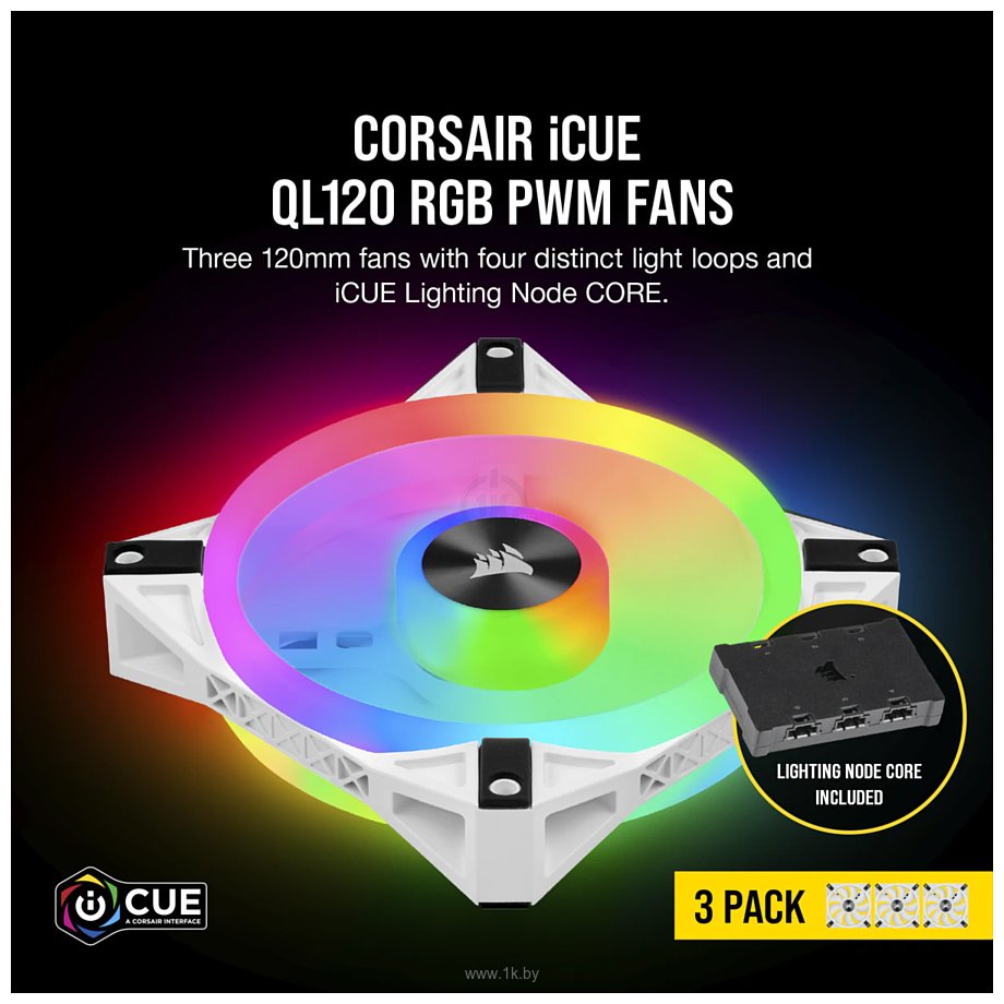 Фотографии Corsair iCUE QL120 RGB White Triple Pack CO-9050104-WW