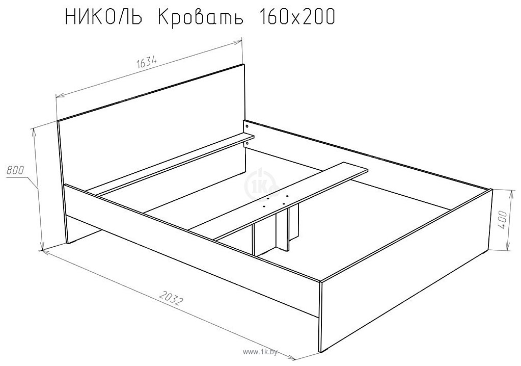 Фотографии НК-Мебель Николь 160х200 (дуб сонома)