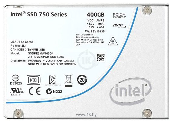 Фотографии Intel SSDPE2MW400G4R5