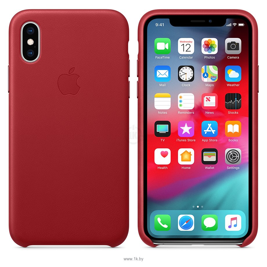 Фотографии Apple Leather Case для iPhone XS Red
