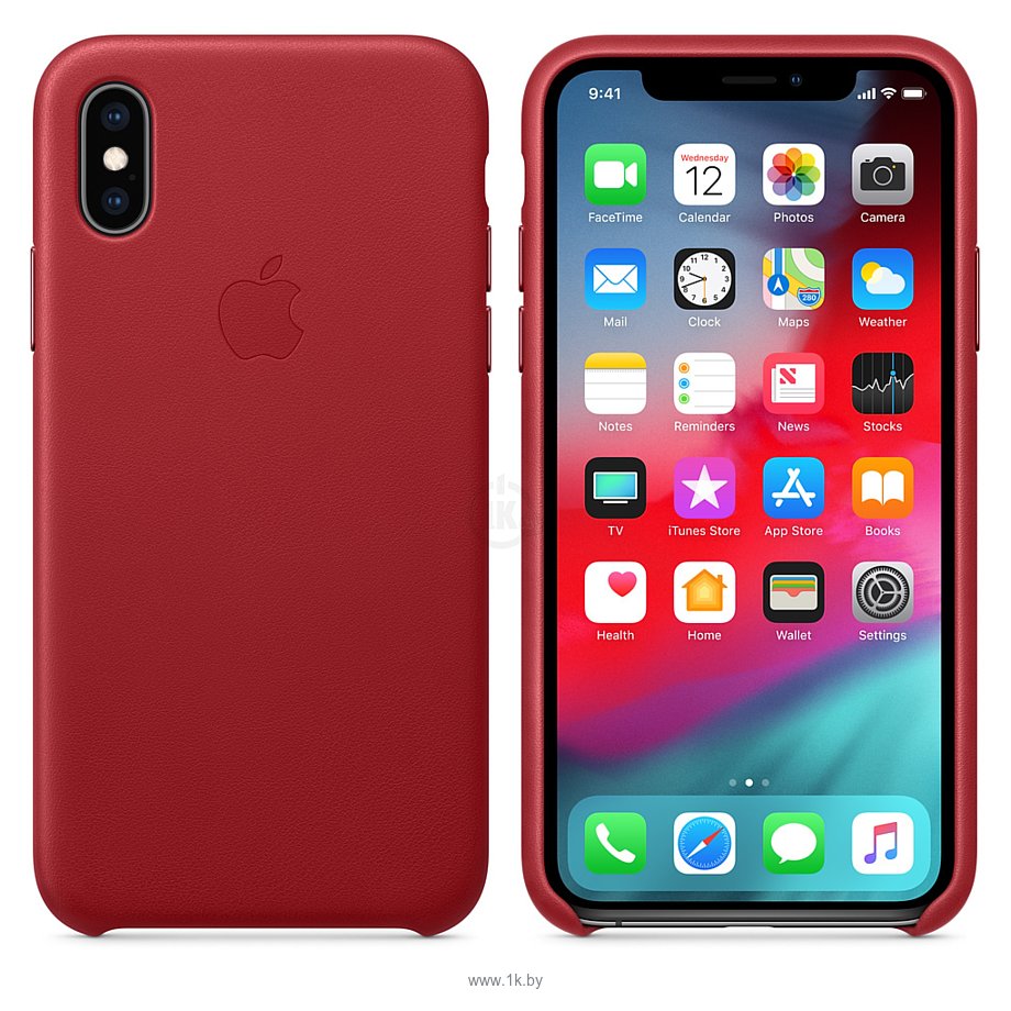 Фотографии Apple Leather Case для iPhone XS Red