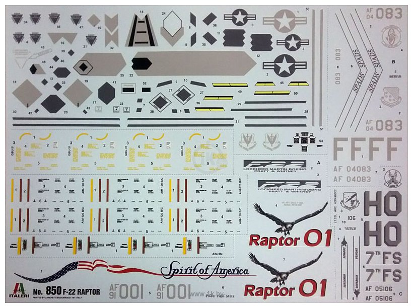 Фотографии Italeri 0850 Многоцелевой истребитель F-22 Raptor