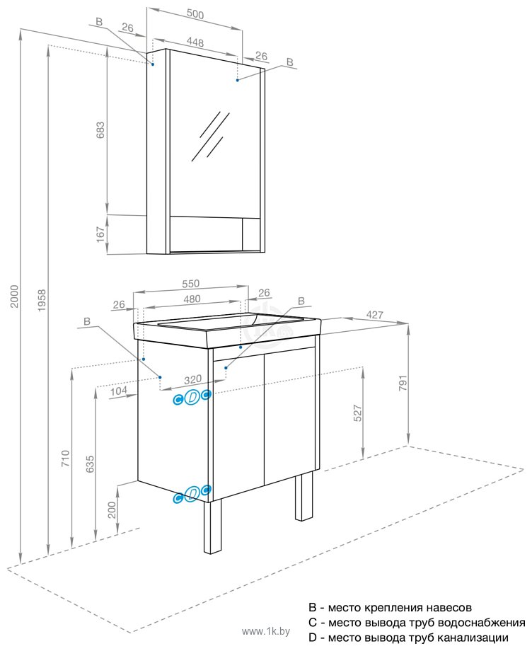 Фотографии Акватон Сканди Doors 55 1A278801SDZ90 (белый/дуб рустикальный)