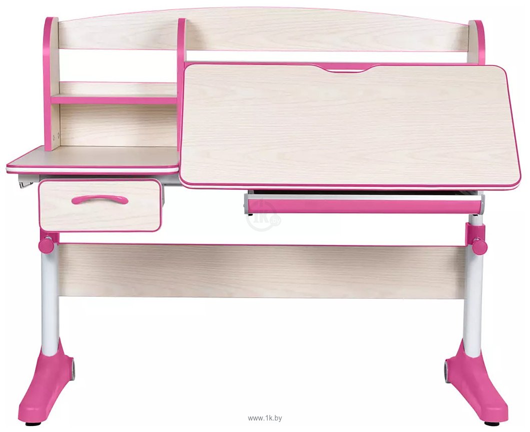 Фотографии Anatomica Uniqa + надстройка + подставка для книг с розовым креслом Ragenta (клен/розовый)