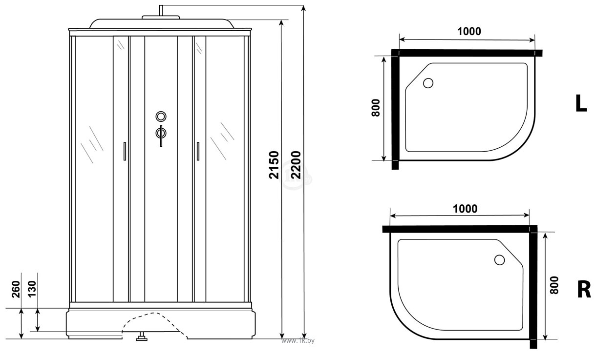 Фотографии Niagara NG-33084-14LF 100x80 (матовое стекло)