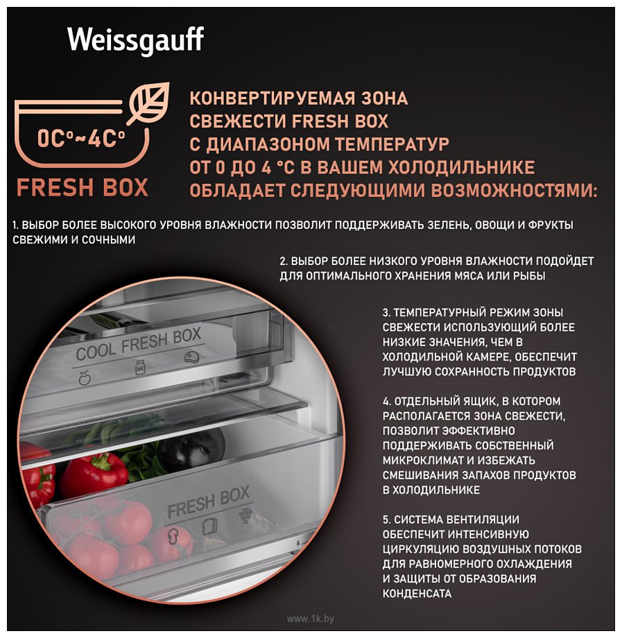 Фотографии Weissgauff WRK 195 D Full NoFrost Inox Glass