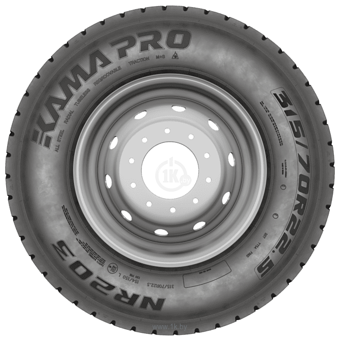 Фотографии Нижнекамскшина Кама NR 203 315/70 R22.5 154/150L (ведущая)