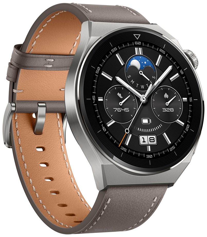 Фотографии HUAWEI Watch GT 3 Pro Titanium 46mm (кожаный ремешок)