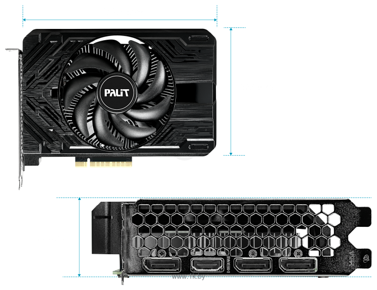 Фотографии Palit GeForce RTX 4060 StormX (NE64060019P1-1070F)