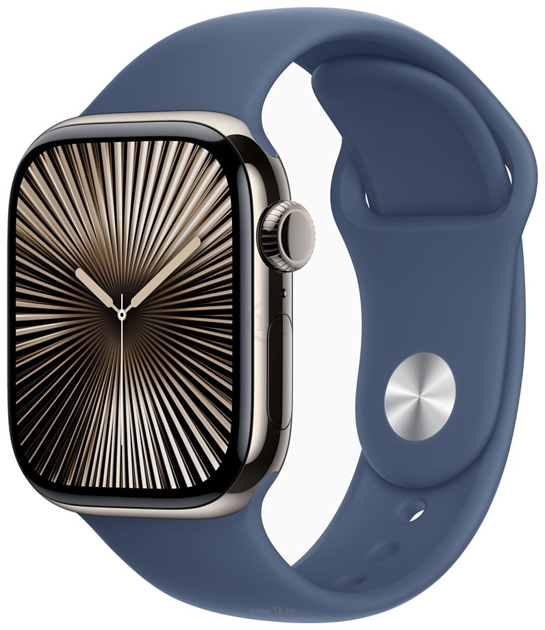 Фотографии Apple Watch Series 10 42 мм (титановый корпус, спортивный силиконовый ремешок)