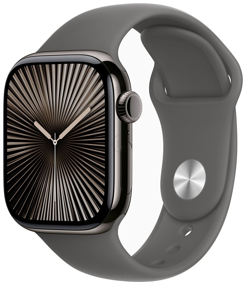 Фотографии Apple Watch Series 10 42 мм (титановый корпус, спортивный силиконовый ремешок)