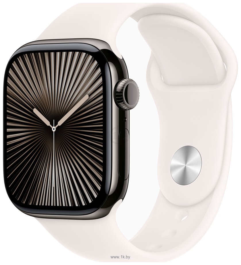 Фотографии Apple Watch Series 10 42 мм (титановый корпус, спортивный силиконовый ремешок)