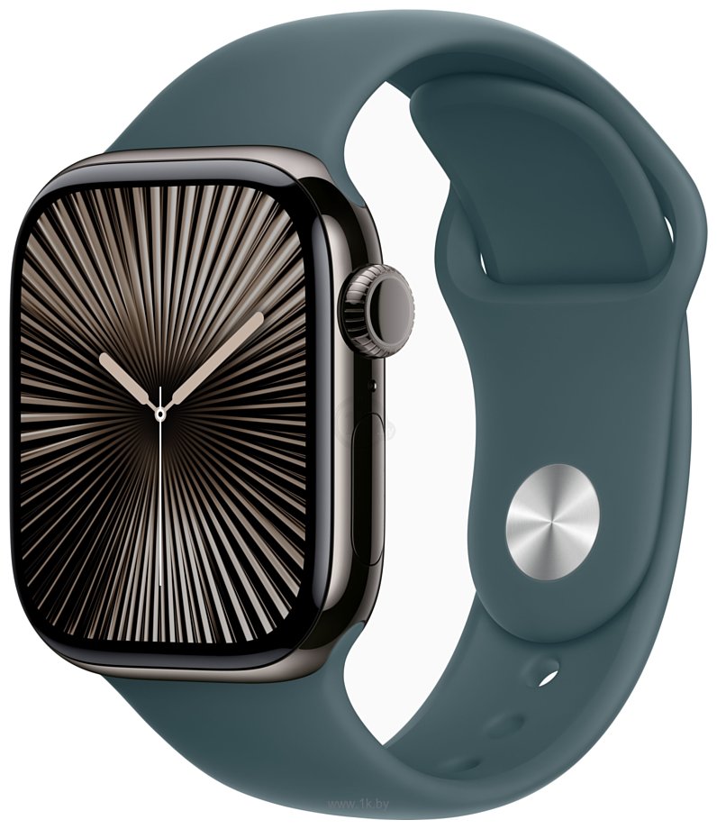 Фотографии Apple Watch Series 10 42 мм (титановый корпус, спортивный силиконовый ремешок)
