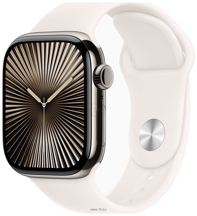 Фотографии Apple Watch Series 10 42 мм (титановый корпус, спортивный силиконовый ремешок)
