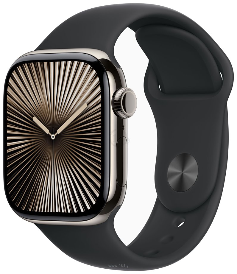 Фотографии Apple Watch Series 10 42 мм (титановый корпус, спортивный силиконовый ремешок)
