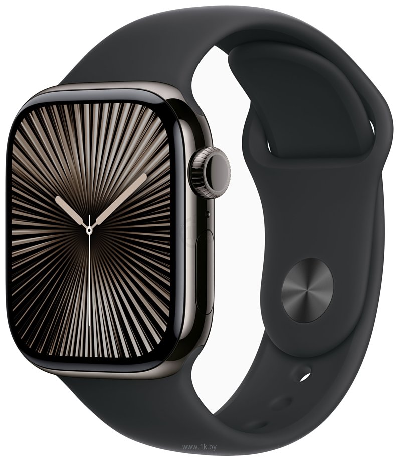Фотографии Apple Watch Series 10 42 мм (титановый корпус, спортивный силиконовый ремешок)