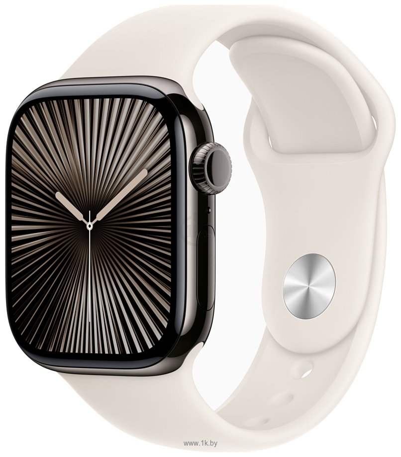 Фотографии Apple Watch Series 10 42 мм (титановый корпус, спортивный силиконовый ремешок)