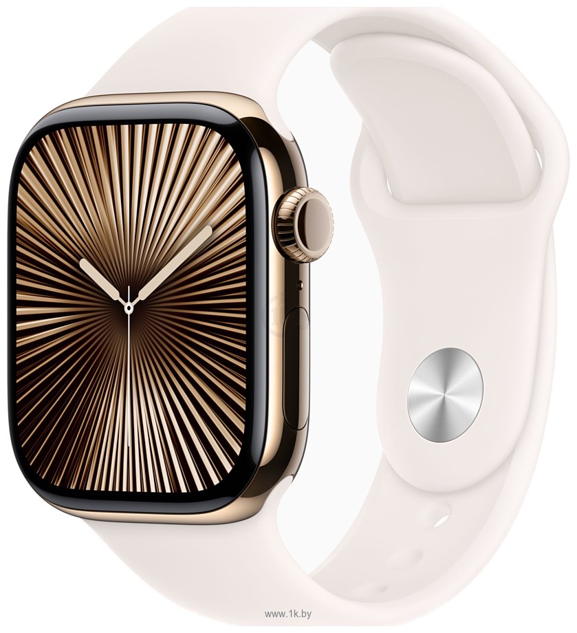 Фотографии Apple Watch Series 10 42 мм (титановый корпус, спортивный силиконовый ремешок)