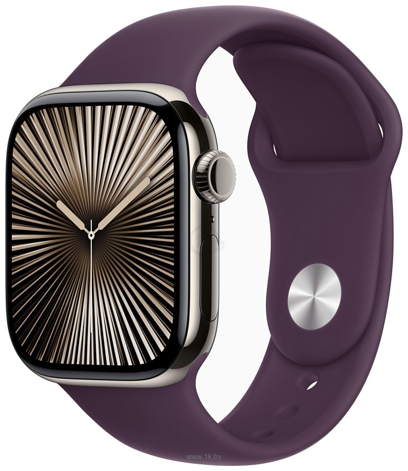 Фотографии Apple Watch Series 10 42 мм (титановый корпус, спортивный силиконовый ремешок)