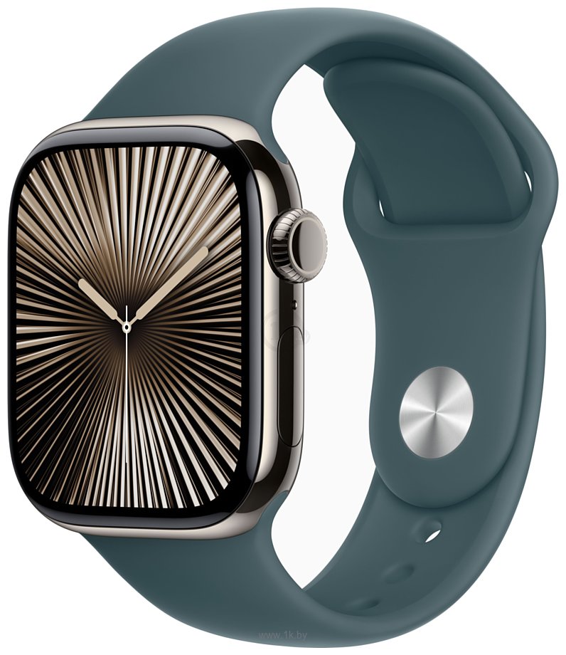 Фотографии Apple Watch Series 10 42 мм (титановый корпус, спортивный силиконовый ремешок)