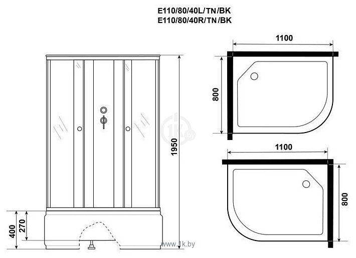 Фотографии Niagara Eco E110/80/40R/TN/BK 110x80x195 Фотографии Niagara Eco E110/80/40R/TN/BK 110x80x195