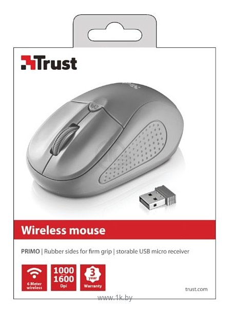 Фотографии Trust Primo Wireless Mouse Grey USB