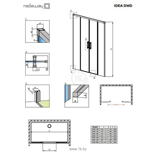 Фотографии Radaway Idea DWD 190 (387129-01-01)