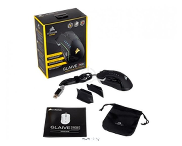 Фотографии Corsair GLAIVE RGB Aluminum black USB