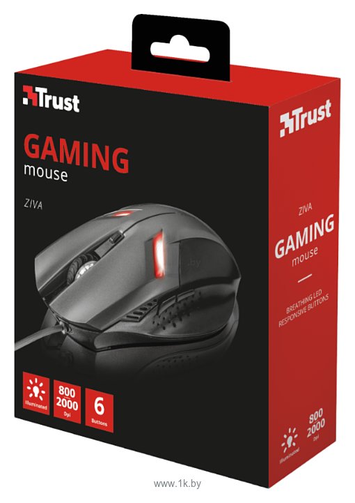 Фотографии Trust Ziva Gaming Mouse black-Grey USB