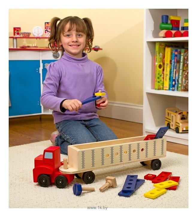 Фотографии Melissa & Doug Classic Toy 2758 Big Rig Building Truck Wooden Play Set