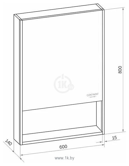 Фотографии Континент  Filit Led 60x80 (левый, черный)