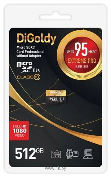 Фотографии DiGoldy Extreme Pro microSDXC 512GB DG512GCSDXC10UHS-1-ElU3 W