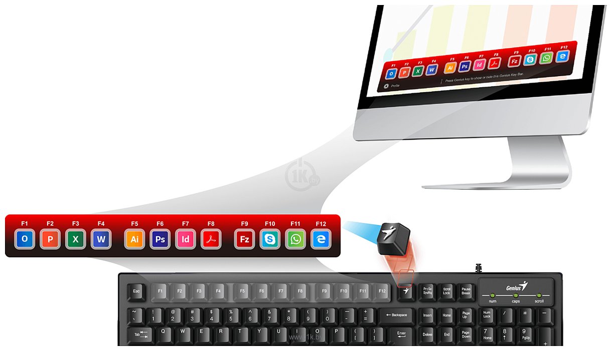 Фотографии Genius Smart KB-102 красная кириллица