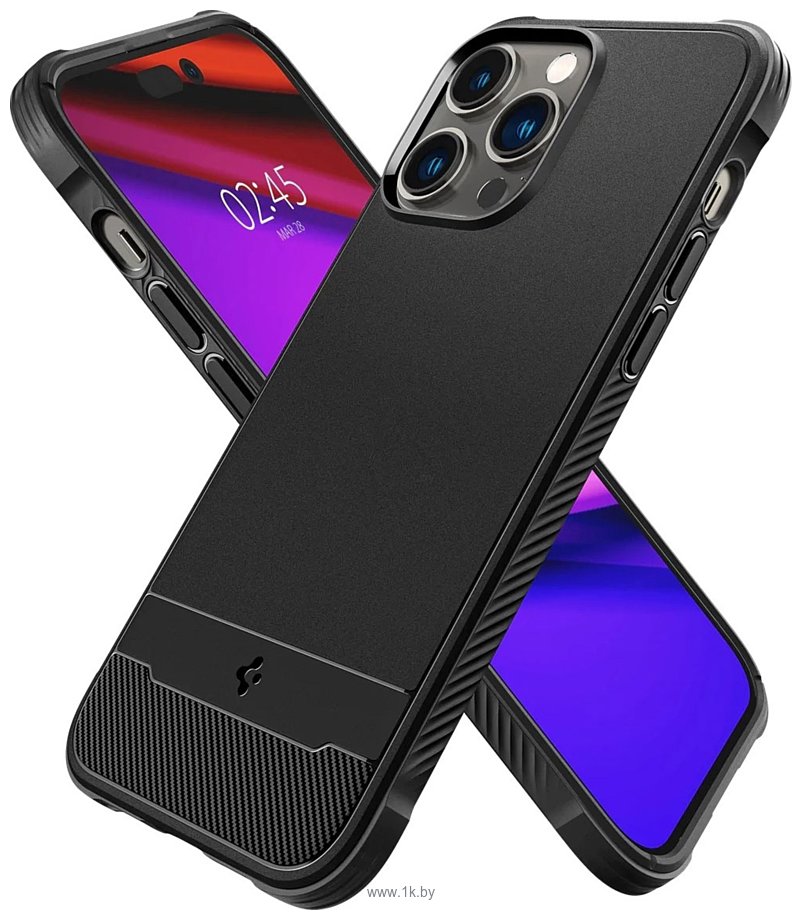 Фотографии Spigen Rugged Armor (MagFit) для iPhone 14 Pro ACS04956 (черный)