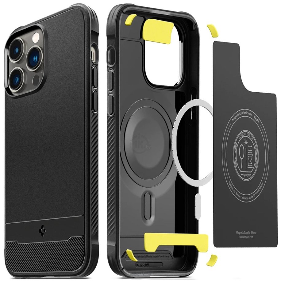 Фотографии Spigen Rugged Armor (MagFit) для iPhone 14 Pro ACS04956 (черный)